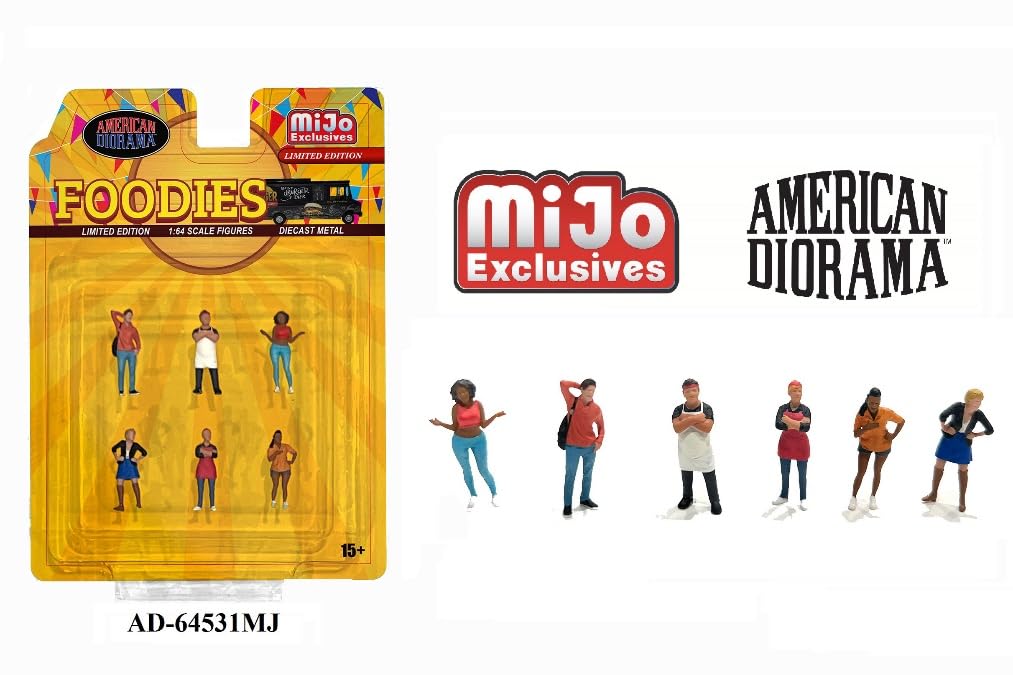 AMERICAN DIORAMA Scale Figures Hoodies Set of 6 1/64 (AD-64531MJ)