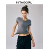 Mitaogirl Kendall Style Short Sleeve T-shirt Women Summer Quick-Drying Pilates Yoga Clothes Sports Top Running Fitness