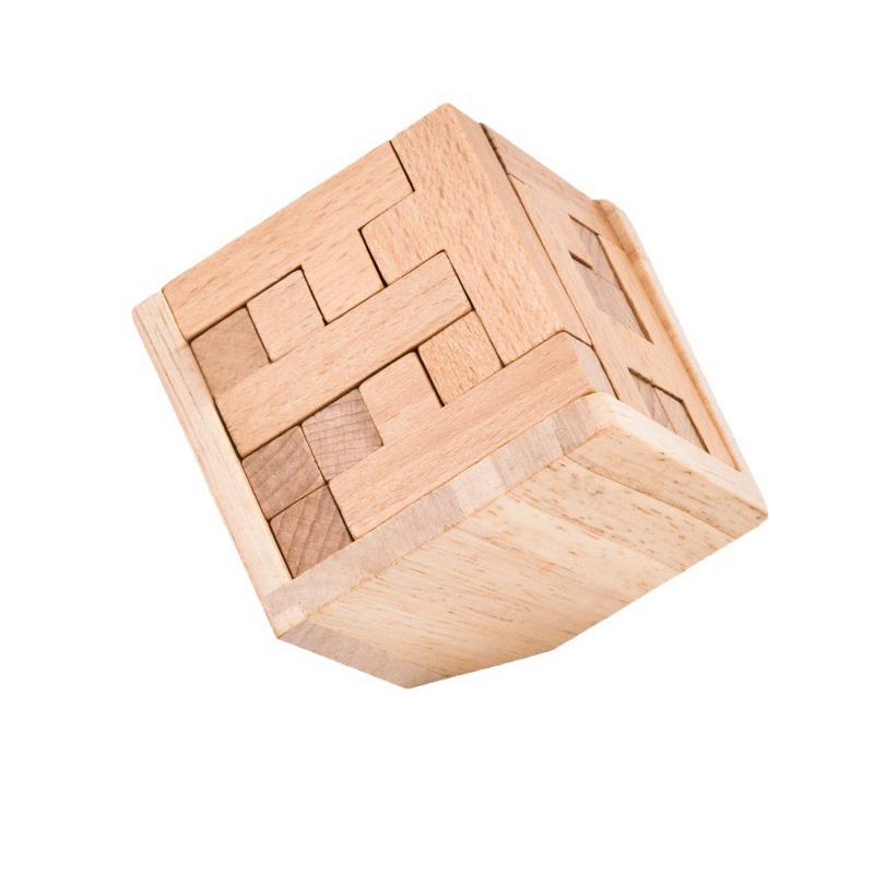 

Магическая коробка Т-образная головоломка Кубик Iq Logic 3D Деревянная головоломка для взрослых Детей Развитие интеллекта Игрушки