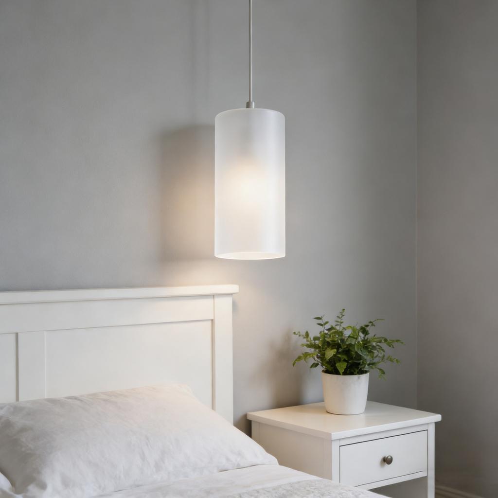 Glass Cylinder Lampshade E27 Replacement Frosted White Drum Pendant Shade Soft Light Diffuser Cylinder Lamp Cover