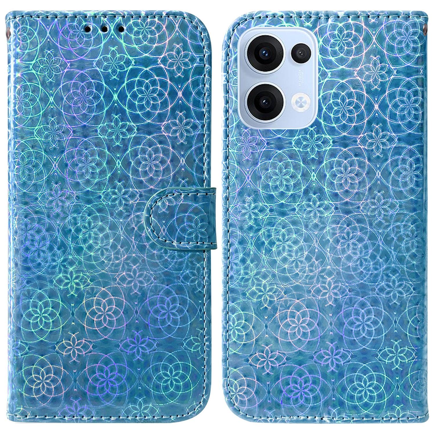 

Для Oppo Reno13 5G (Глобальний) Чохол-підставка Dazzling Flower Шкіряний чохол для телефону Blue