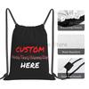 Custom Your Design Text Photo Logo Drawstring Backpack Bags Lightweight Foldable Gym Sports Sackpack Sacks for Training