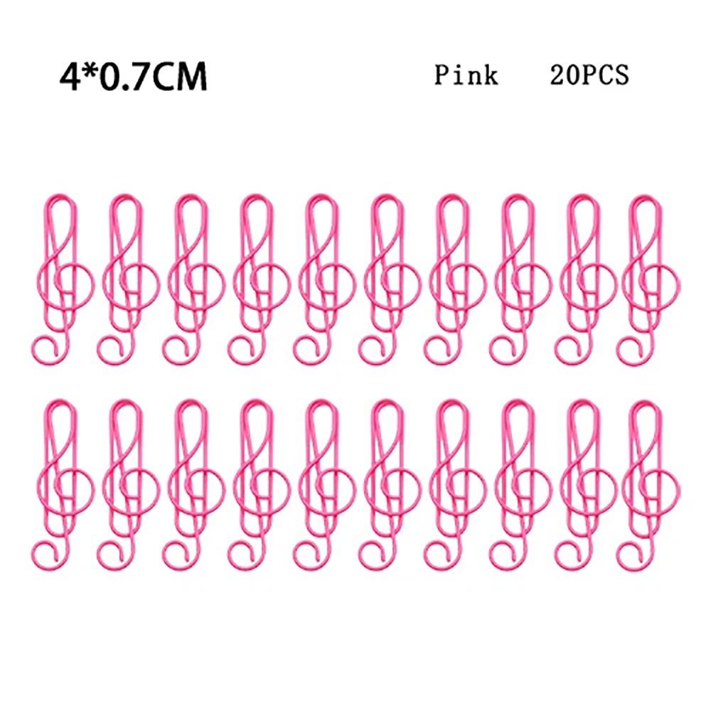 20PCS/Set Durable Music Shape Paper Clips Metal Music Note Shaped Paper Clip  Document
