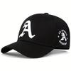 Unisex Gothic Letter A Embroidery Adjustable Hip Hop Baseball Hat Spring Autumn Outdoor Leisure Hats Travel Accessories for Women Men