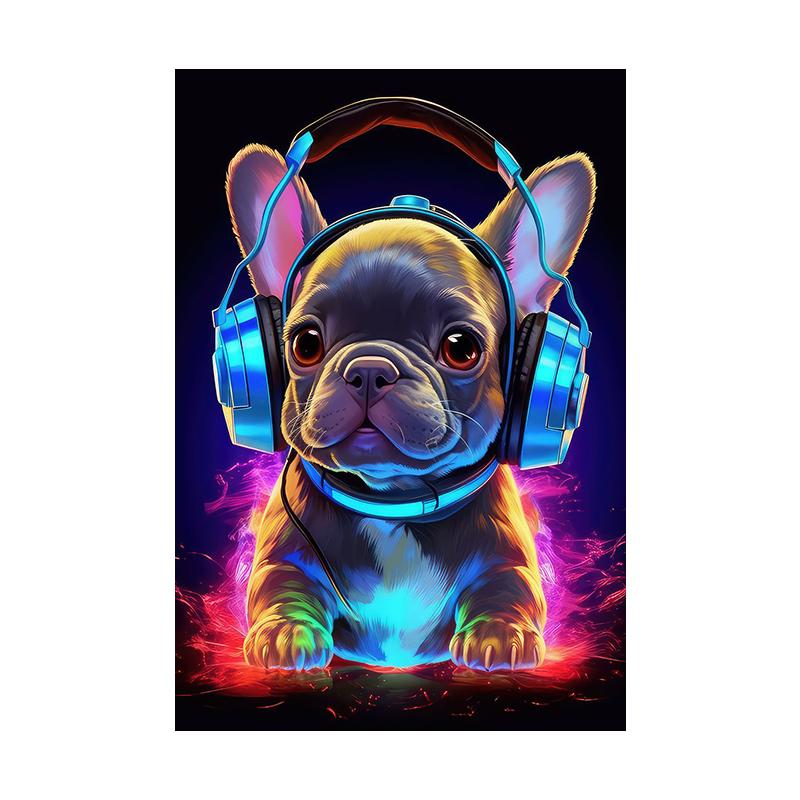 

Обезьяна, кошка, собака, постер для наушников, гостиная, кровать, домашний декор для бара, холст, живопись, мода, диджей, музыка, животные, настенные художественные картины, принты 30x40cm No Framed