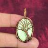 Tree Of Life Lemon Chrysoprase Pendant Gemstone Copper Wire Wrapped Pendant