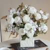 1/3PCS Artificial Flowers Silk Peony High Quality Valentine's Wreath Decora Home Room Garden Wedding Wreath Brial Bouquet Gifts