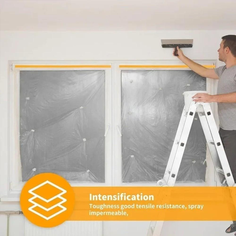Transparent Self-adhesive Dustproof Film Disposable Waterproof Wall Painting Protect Cover Plastic Thickened
