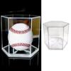 Acrylic Baseball Display Case Clear Baseball Holder Display Box Hexagonal Display Holder Dustproof Baseball Case