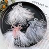 Ethereal Crystal Beads 3D Feather Flower Patch Bowknot Multi-layer Studded Patch Handmade Applique Decorative Corsage Accessory