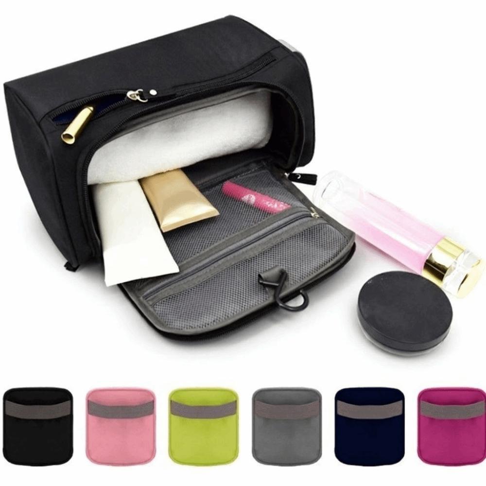 Solid Color Portable Cosmetic Bag Large Capacity Bath Organizer Bag Travel Toiletry Bag  Travel