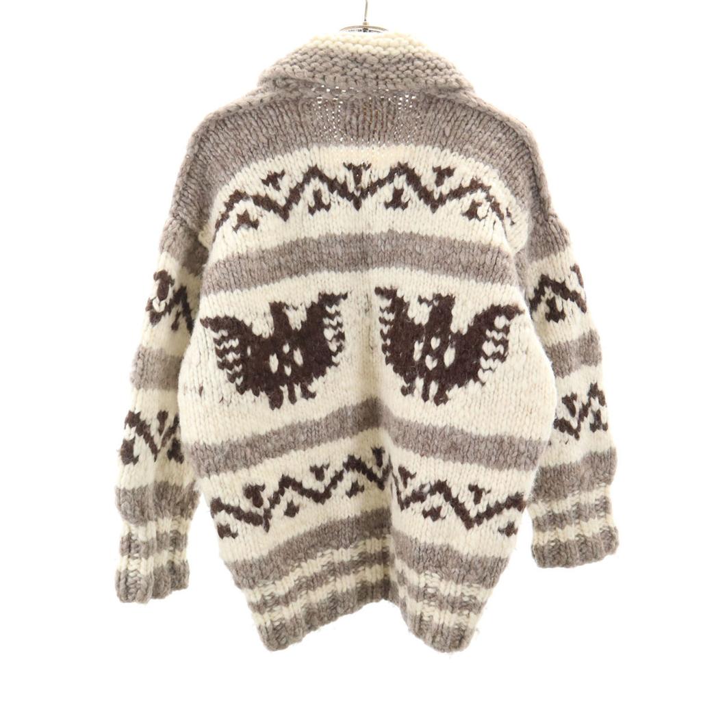 COWICHAN INDIAN 90s Old Cowichan Jacket Gray Knit Men's Used