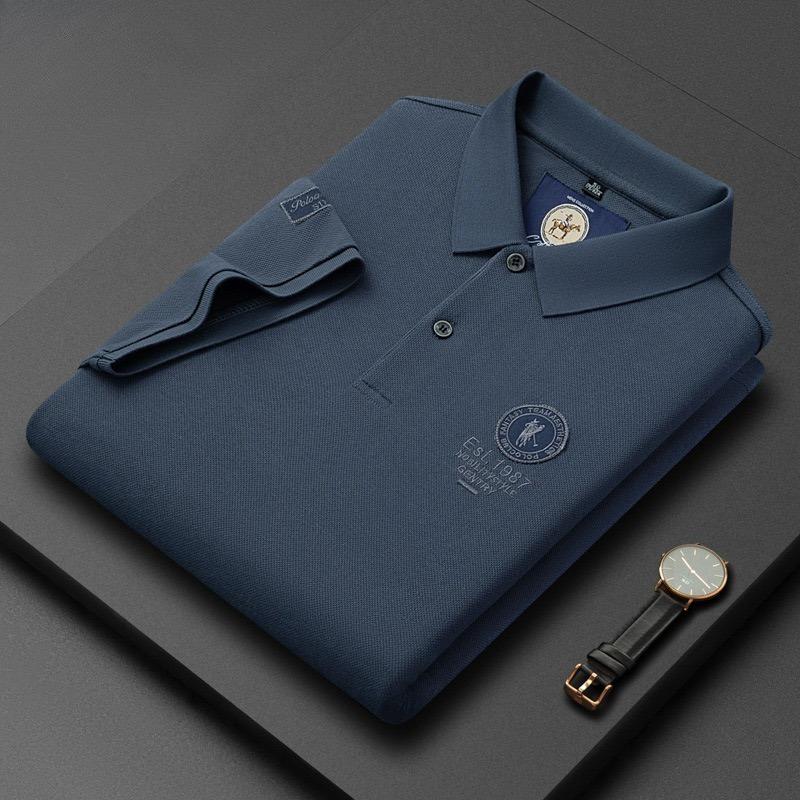 Trend Hub Ny High-end Herre Kortarmet T-skjorte Brodert Krage Poloskjorte Pluss Størrelse Paul Tynn Topp for Menn