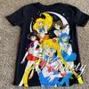 2026 New Arrival Sailor Moon Cartoon Print Tshirt Soft Cotton Oversized Casual Unisex Tee For Adult Kids Daily Wear Short Sleeve