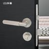 Minimalist Gold Knurled Zinc Alloy Interior Door Handle Lock