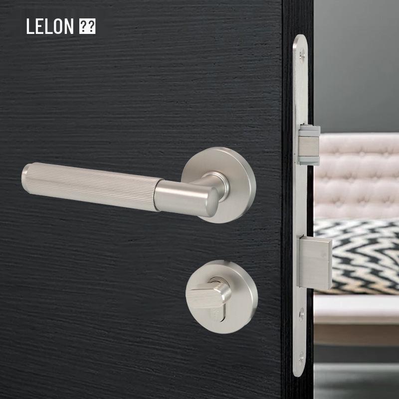 Minimalist Gold Knurled Zinc Alloy Interior Door Handle Lock