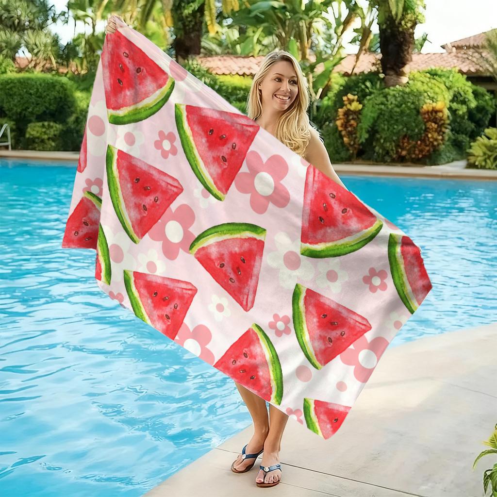 1pc Watermelon Beach Towel Swimming Quick-drying and Super Absorbent Suitable for Beach Vacation Pool Summer Gift for Friends