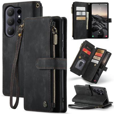 Leather Case for Samsung Galaxy S26 Ultra S25 Edge S24 Plus S23 Fe S22 S21 S20 Note20 A56 A36 A17 Card Holder Wallet Phone Cover