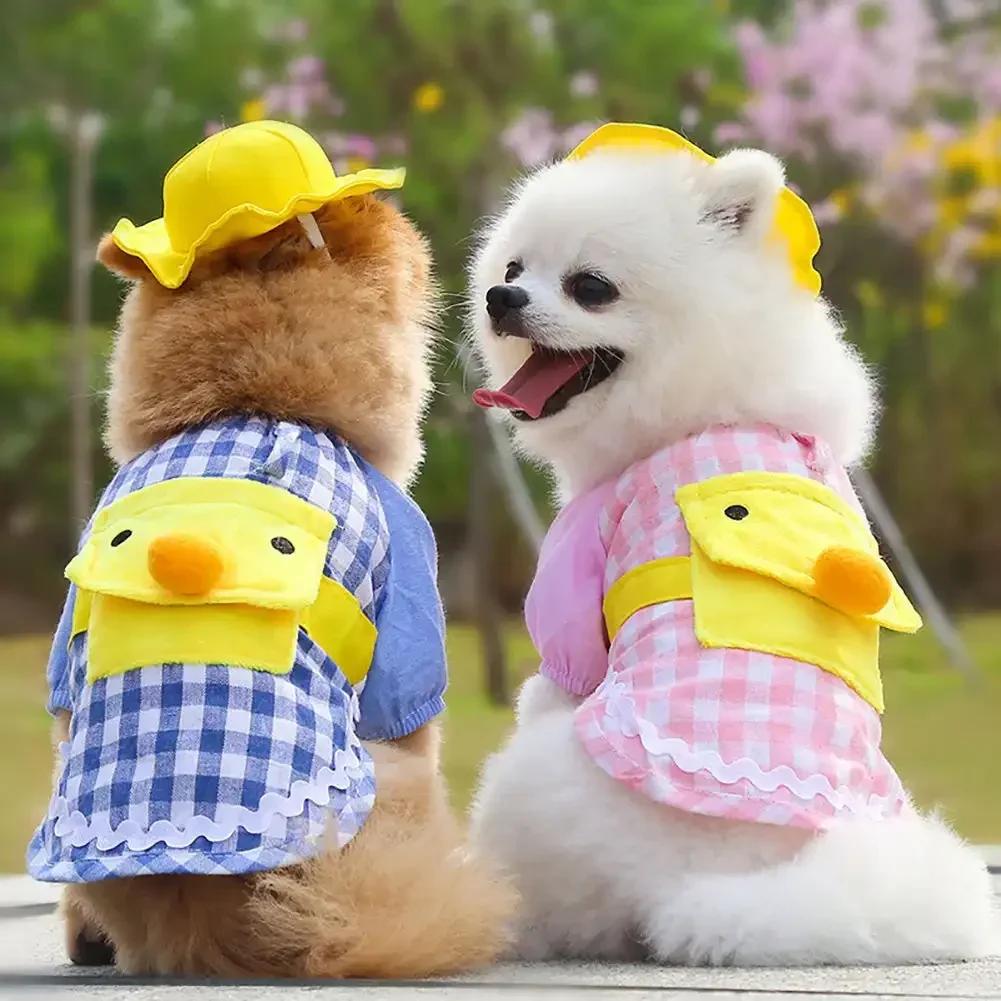 Dog Clothes Little Yellow Duck Kindergarten Pet Suit Teddy Transforming Dress Up Accessories Pet Supplies Cat Two-legged Apparel