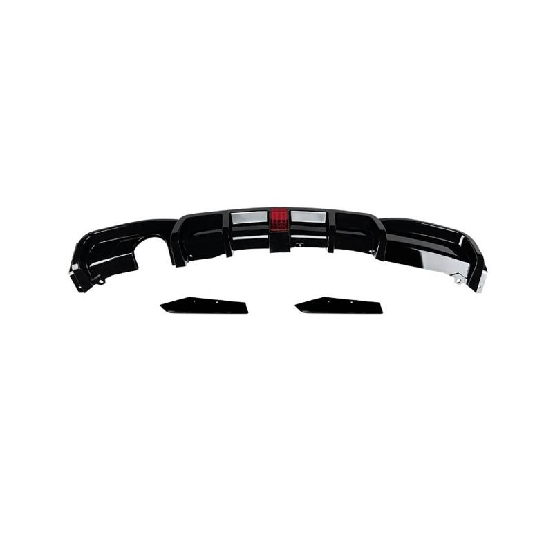 Diffusore Posteriore Lip Per BMW F30 MT MP 325i 330i 2013-2019 Doppio Scarico Lip Nero Con Splitter Luci Valance Spoiler