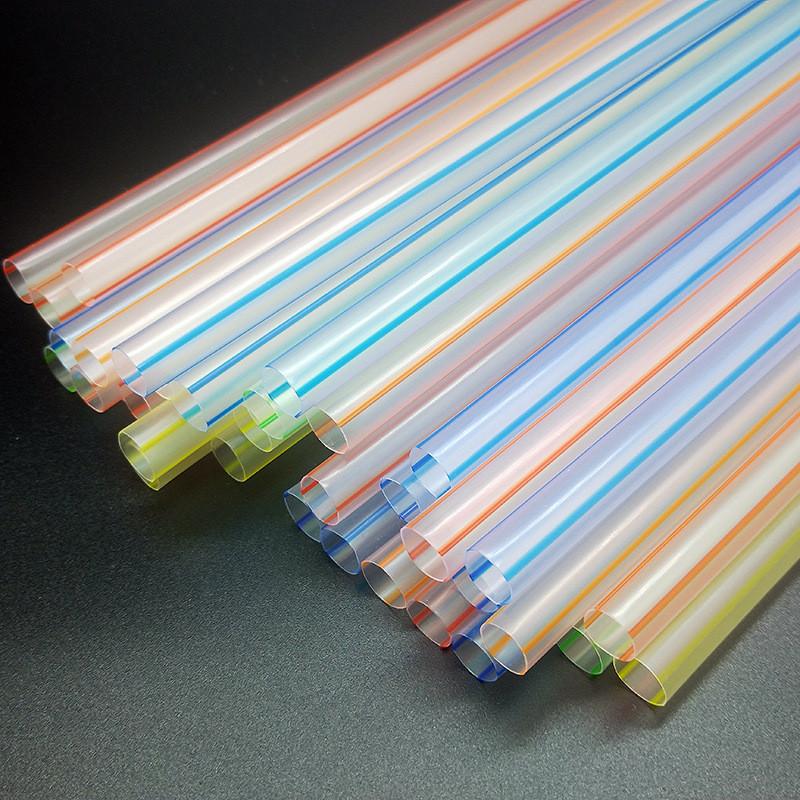 Food Grade Plastic Bubble Tea Straws With Colorful Stripes For Beverage Shops And Home Use