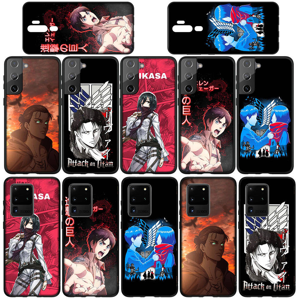 for Samsung Galaxy S25 S24 S23 S22 Ultra FE Plus A17 A37 A57 A56 A55 A06 A16 A15 A36 A26 A35 A05 A25 A54 Phone Case Lovely Attack on Titan Levi Cover