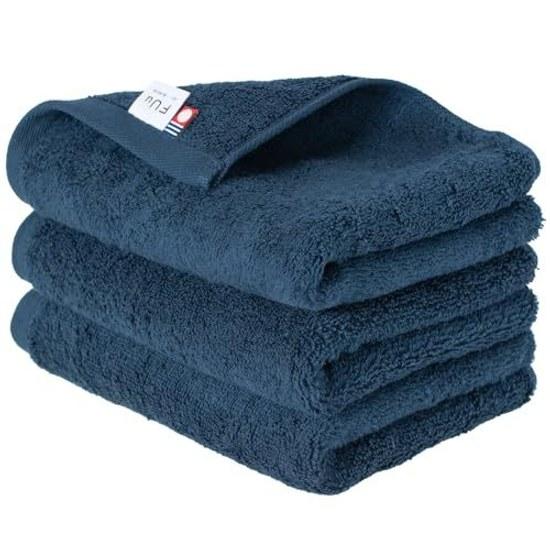 Bloom Imabari Towel Certified FUu Face 3-Piece Set Thick Absorbent Hotel Specification Made Japan Cotton 100 (Navy)