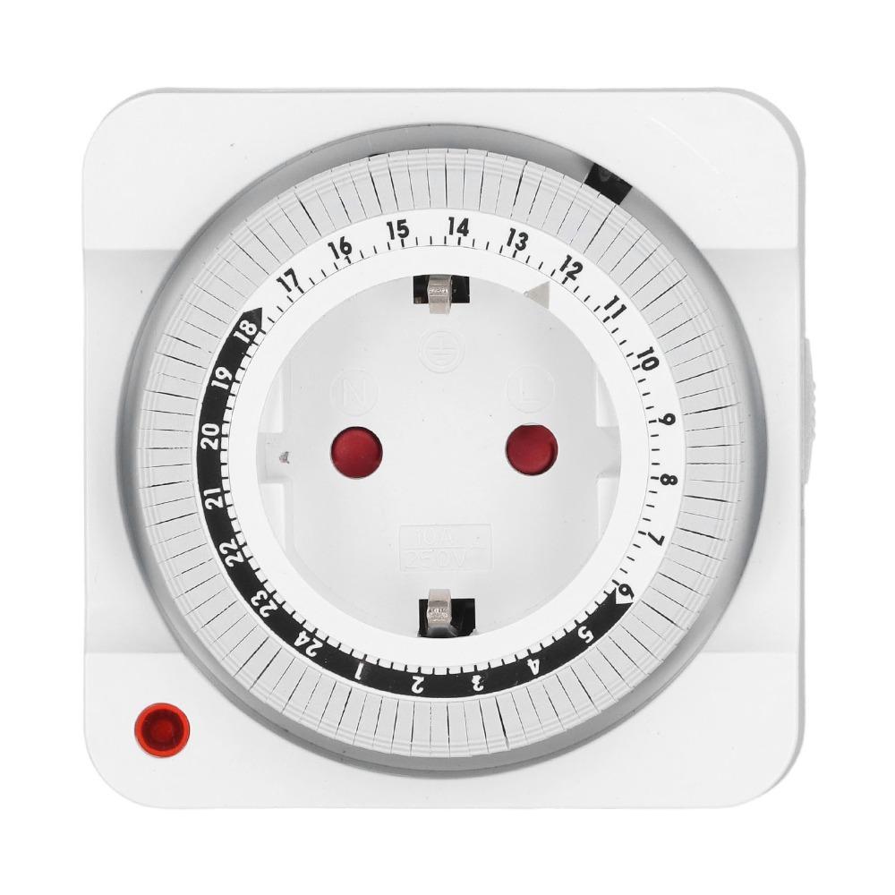 Sturdy EU 230V Timer Socket 7.8x7.8cm Mechanical Timing Switch Automatic Timer Power Control