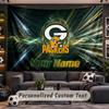 Wall Hanging Tapestry Custom NameGreen Bay Packers Pattern Personalized Printed Fabric Wall Decor