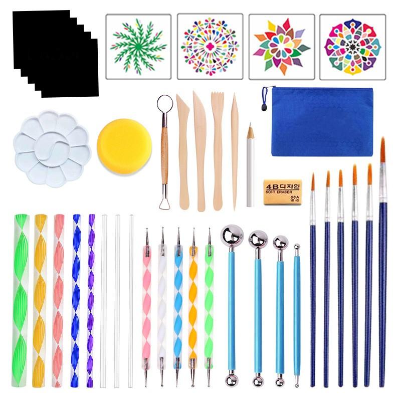 38 PCS Mandala Dotting Tools Painting Kit With Zipper Storage Bag For Painting Rocks, Mandala Art