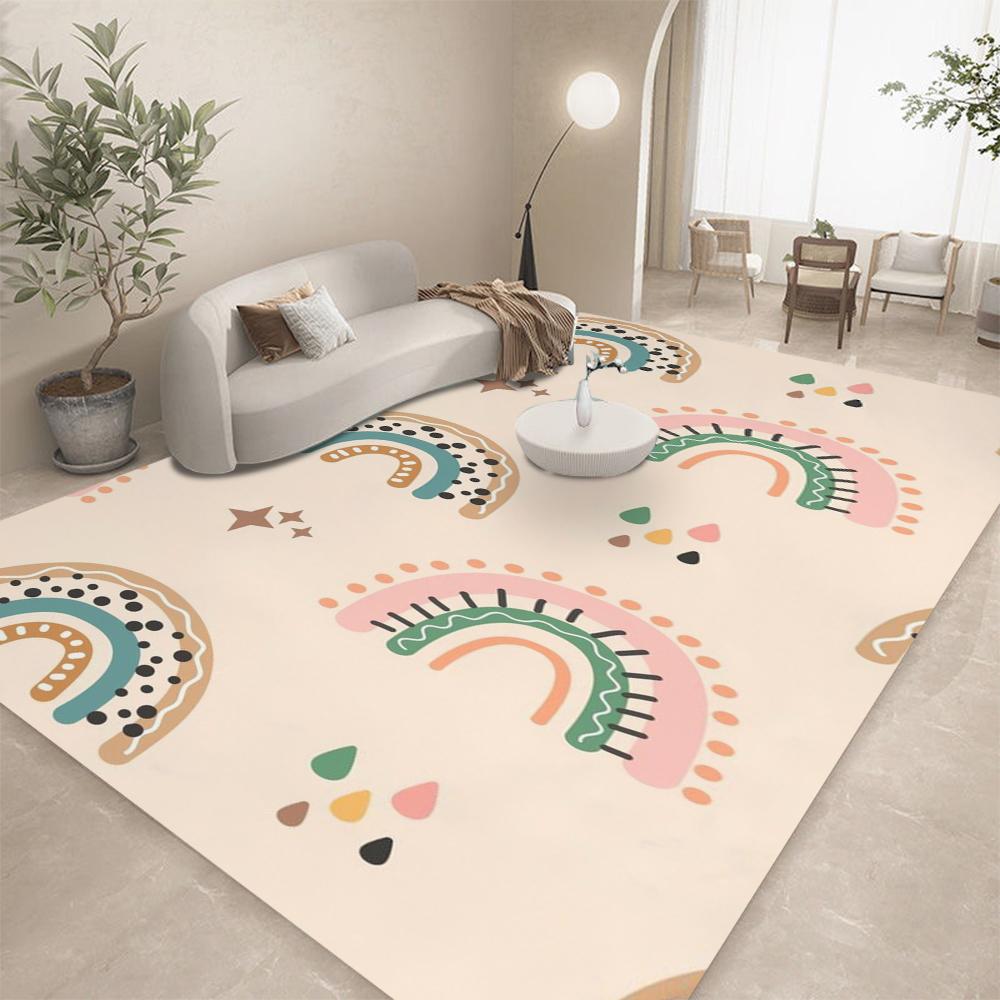 RANIBOW Print Area Rug Floor Mat Non-Slip Machine Washable Flannel Carpet for Home Living Room Kids Playmat Bedroom Floor Mat