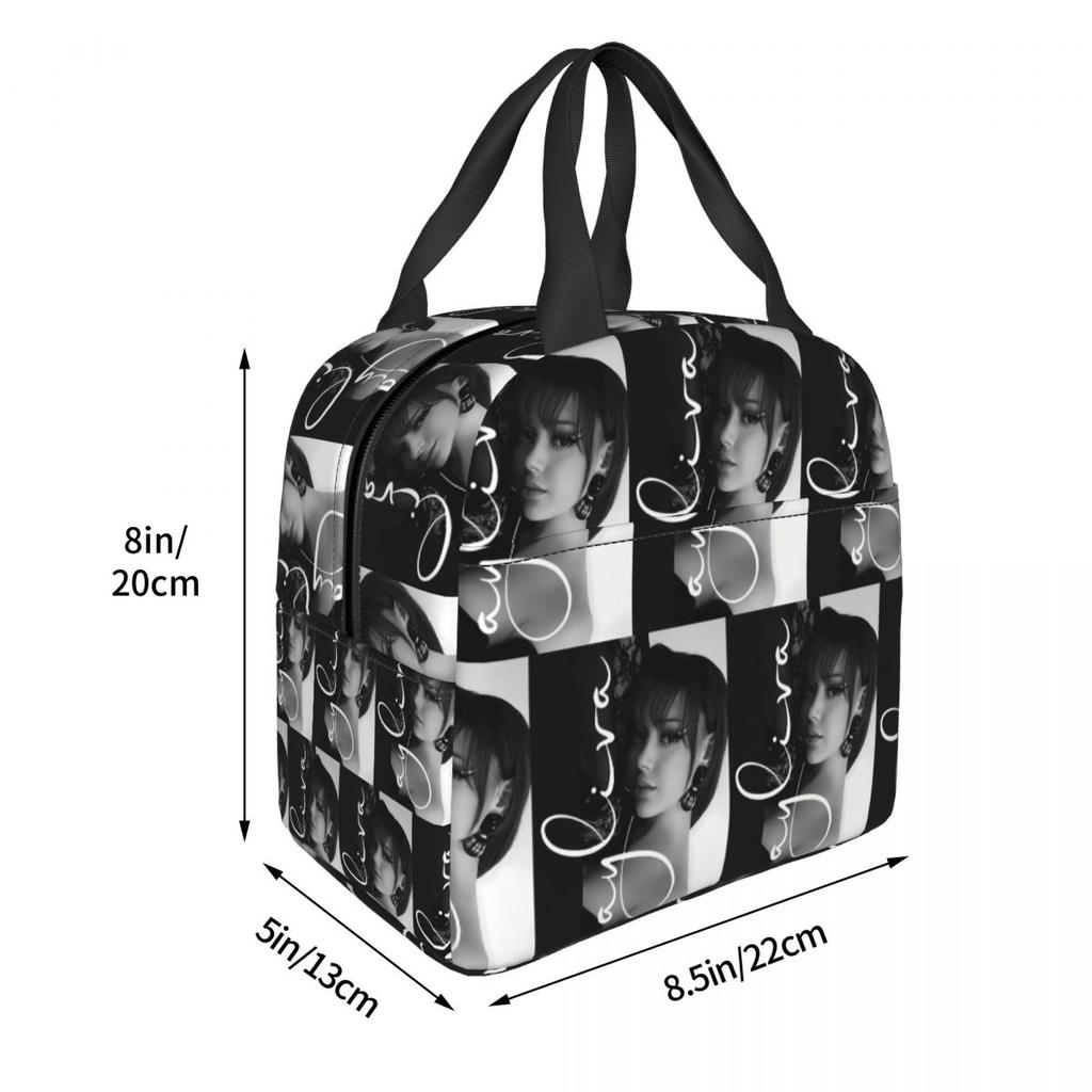 A-Ayliva Cool Singer Handwritten Signature Poster Insulated Lunch Bag for Kids School Cooler Thermal Food Box Tote Lunch Boxes