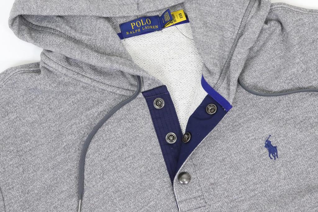 POLO Ralph Lauren Pullover Sweatshirt Men's Half-Button Hoodie, 01020020-S-GREYHTR [Used]