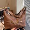 Retro bag women's large-capacity autumn new casual shoulder bag simple work commuter tote bucket bag