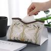 PU leather tissue box cover, modern floral print tissue bag, perfect for bathroom, office, car, outdoor tent, dining table