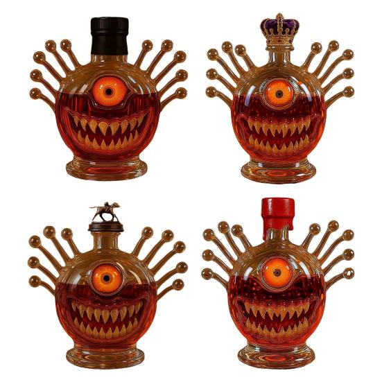 Monsters Whiskey Bottle Decanter for Men Dad Funny Statue Whiskey Decanter 300ml Empty Wine Decanter Home Bar Decoration Gift for Whiskey Lovers