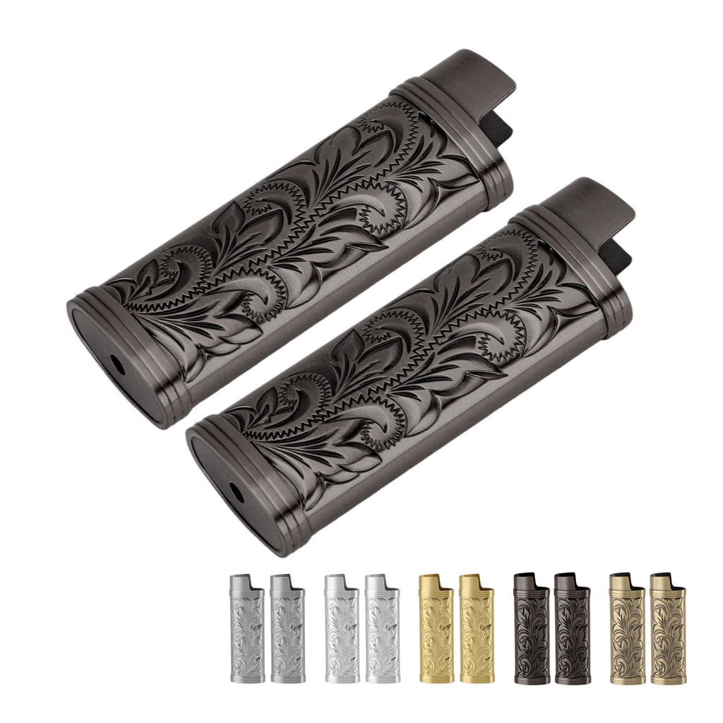 Protective Lighter Case Good Workmanship Open Top Pretty Design Sturdy Zinc Alloy Lighter Case Ideal Present for Camping