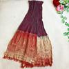 Used [Beautiful Condition] 45rpm Gauze Jacquard Paisley Stole - Ethnic, Fringe, Red x Purple x Multi