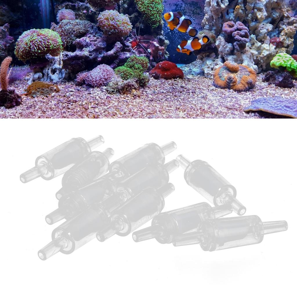 10 Piezas Válvulas Antirretorno de Bombeo Unidireccional de Plástico para Peces  (Blanco )