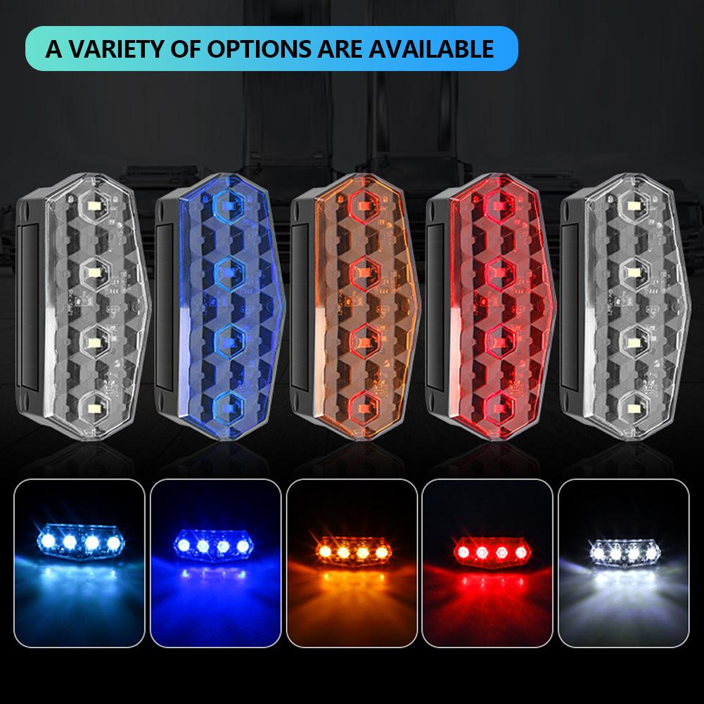 Solar Truck Right Angle Warning Light Smart Light Vibration Sensor Side Marker for Semi-Trailer Waterproof No Wiring Needed