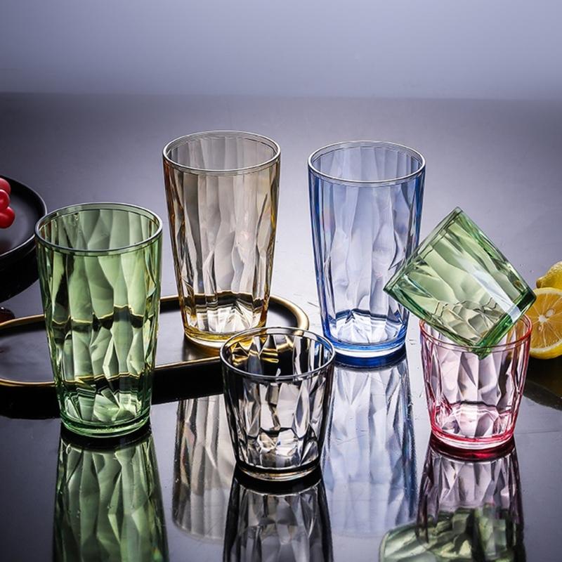 Unbreakable Acrylic Drinking Glasses Shatterproof Water Tumblers 210ml Reusable Champagne Fruit Juice Beer Cup for Bar