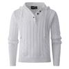 Cross2025 Men's Plus Size Solid Color Hooded Sweater Jacket - Autumn/Winter Fashion Casual Knitwear