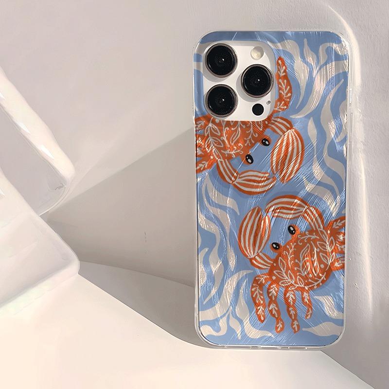 

Летний Милый Чехол для Телефона с Рисунком Оранжевого Краба Для Samsung Galaxy S26 S24 S25 S23 Ultra S22 S21 Plus FE A35 A50 A54 A55 Galaxy S21