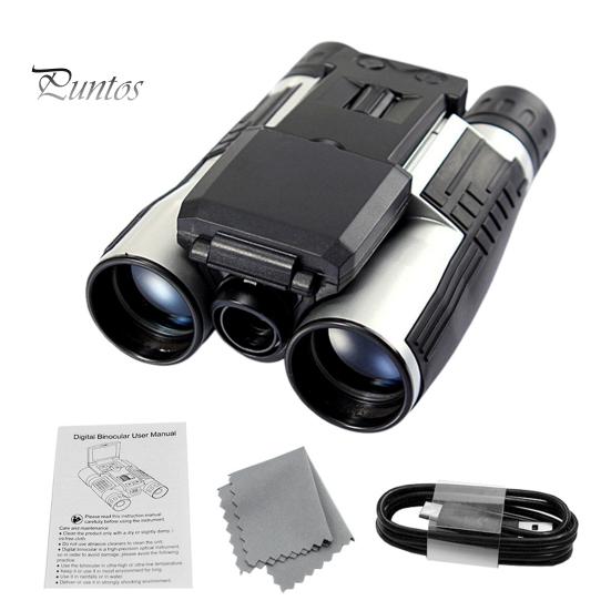

12X32 Бінокулярний телескоп 1080P Цифрова відеокамера Портативна Подорожі на відкритому повітрі Піші прогулянки Полювання Спостереження за птахами Концерт Міні портативна відеокамера Телескоп чорний