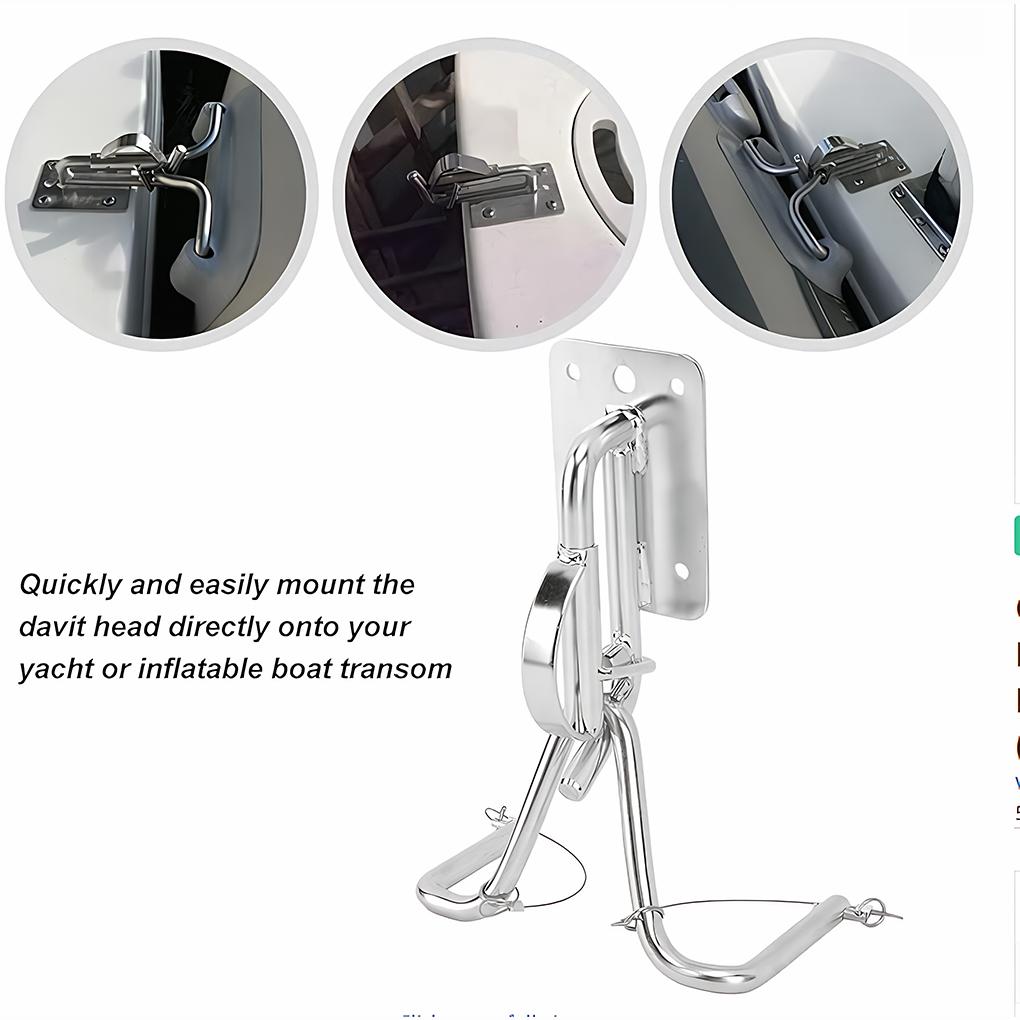 Boat Quick Release Snap Davit Set 304 Stainless Steel Seawater Resistant Rust Proof 110kg Load Capacity for Yachts Boats