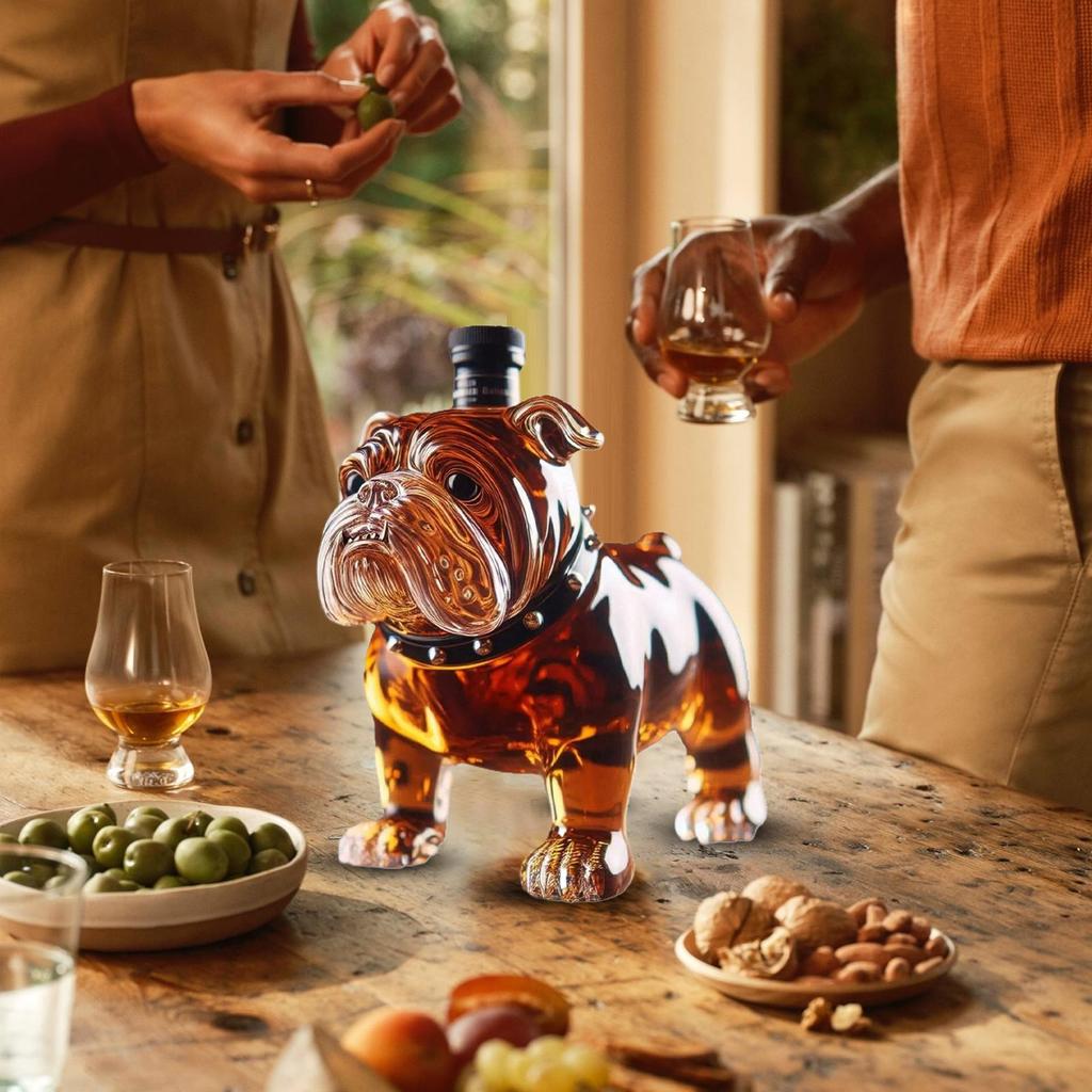 French Bulldog Whiskey Bottle Decanter Whiskey for Home Collectible Alcohol Storage Bottle for Home Display Cabinet Liquor