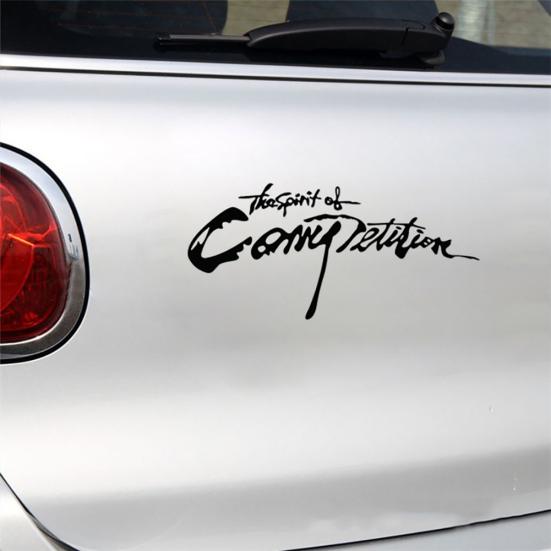 The Spirit of Competition Letter Reflective Racing Car Decoration Sticker Decal