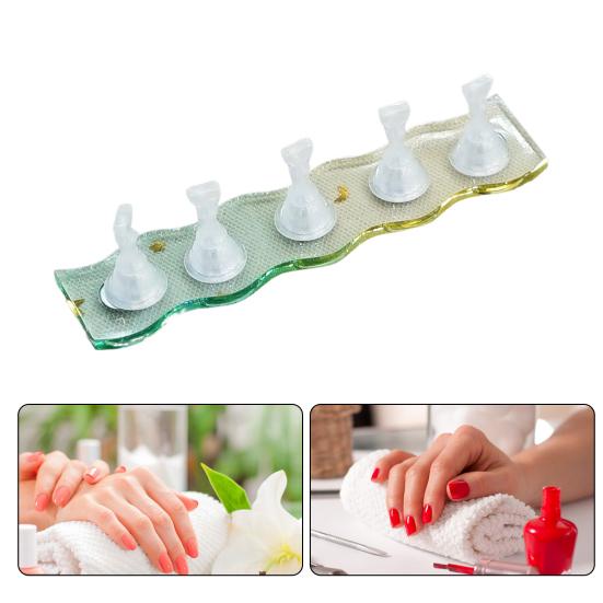 1 Set Magnetic Nail Holder with Gradient Color Base Professional DIY Manicure Fingernail Rest Wearable False Nails Showing Shelf Reusable Nail