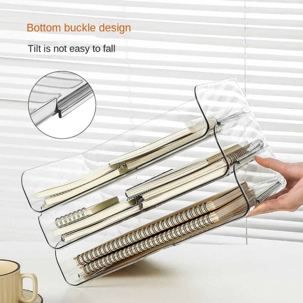 Desktop Organizer A4 File Storage Tray Book Shelf File Organizer Stackable File Rack Documents