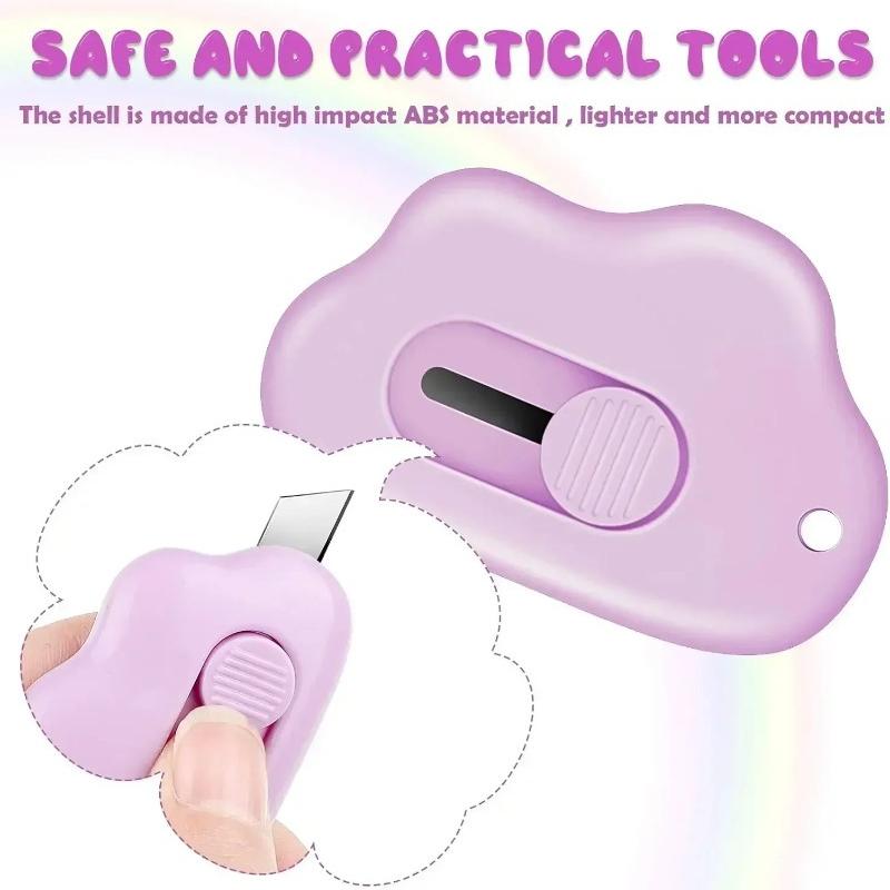 1pcs Mini Cloud Box Cutter Is Extendable and Cute and A Portable Envelope Knife That Slides Open with A Keychain Hole